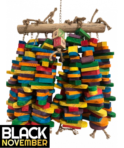 Parrot-Supplies Humongous 260 Colourful Wooden Slats XXXL Macaw Parrot Toy